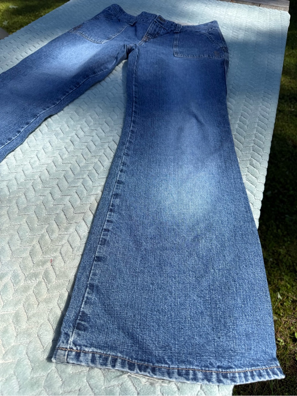 Vintage Y2K Hydraulic Jeans 100% Cotton Rigid Denim Blue Size 10 Wide Flare - Picture 14 of 14